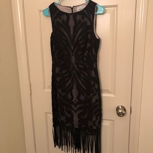 Black lace sheath dress